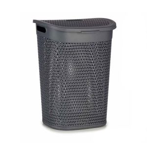 Кош за пране Kipit, с капак, 60 L, антрацит