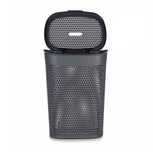 Кош за пране Kipit, с капак, 60 L, антрацит