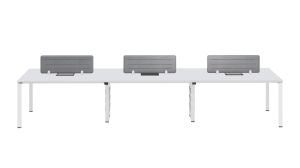 Бюро RFG Бенч Monaco, шестместно, 4200 х 1200 х 750 mm, ПДЧ 25 mm, метални крака, бяло
