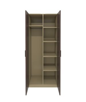 Гардероб RFG Lisabon, с рафтове, 800 х 550 х 2000 mm, ПДЧ 18 mm, тъмен дъб и сиво