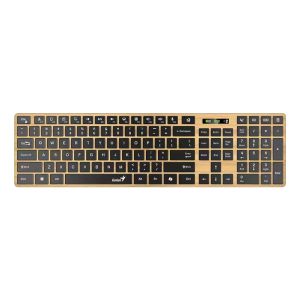 Клавиатура Genius Slimstar 7250BT, безжична, AI Copilot, Bluetooth/USB, 12 бързи бутона, AAA, дървесна