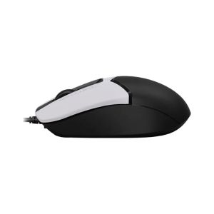 Мишка A4Tech Fstyler FM12S, с кабел, безшумна, USB, 3 бутона, бяло-черна