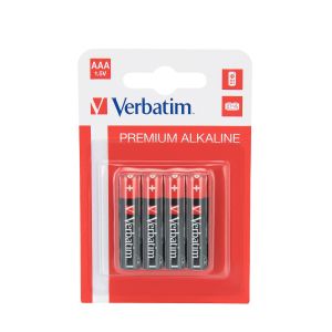 Алкална батерия Verbatim, AAA, LR03, 1.5 V, 4 броя