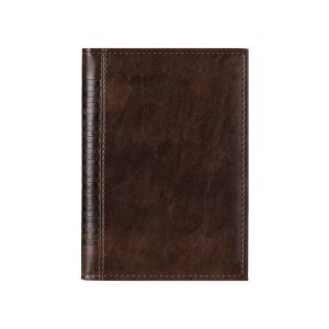 Календар-бележник Мадера, с дати, A5, кожена подвързия, кафяв
