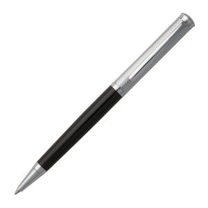 Hugo Boss Химикалка Sophisticated Diamond, в кутия, сиво-черна