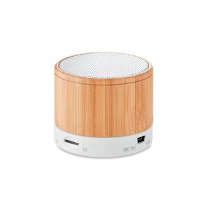 More Than Gifts Round Тонколона Bamboo, с Bluetooth, бяла