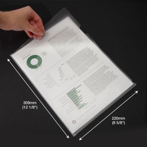 Rapesco Джоб за документи Eco GRS, L-образен, А4, 100 микрона, кристал, 25 броя