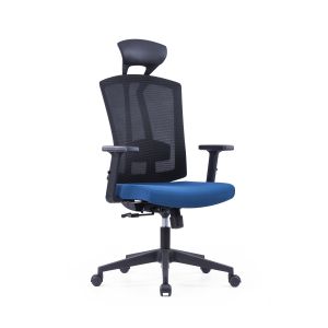 Директорски стол RFG Brixxen HB, дамаска и меш, Tilt механизъм, до 120 kg, тъмносиня седалка, черна облегалка