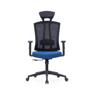 Директорски стол RFG Brixxen HB, дамаска и меш, Tilt механизъм, до 120 kg, тъмносиня седалка, черна облегалка