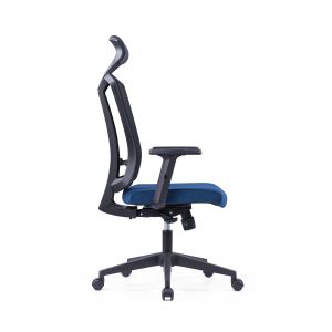 Директорски стол RFG Brixxen HB, дамаска и меш, Tilt механизъм, до 120 kg, тъмносиня седалка, черна облегалка
