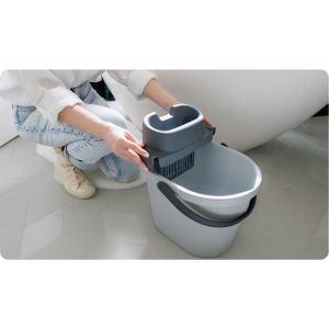 Комплект за почистване на под York Eco Ego Circular, включващ кофа с изстисквач и кофа, 13 L, 35.6 х 28.2 х 26 cm