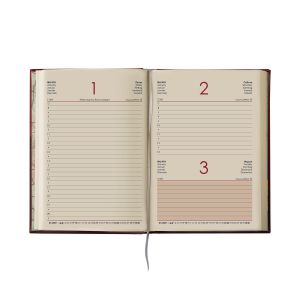 Календар-бележник Мадера, с дати, A5, кожена подвързия, цвят злато