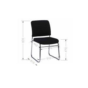 Посетителски стол RFG Iron M, екокожа, метална основа, до 120 kg, черен