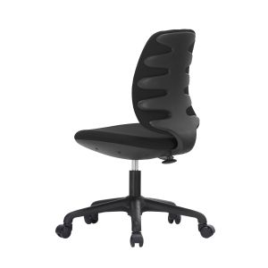 Детски стол RFG Lucky Black, дамаска, черна седалка, черна облегалка