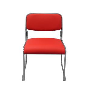 Посетителски стол RFG Axo M, екокожа, метална основа, до 120 kg, червен, 5 броя в комплект