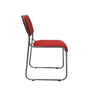 Посетителски стол RFG Axo M, екокожа, метална основа, до 120 kg, червен, 5 броя в комплект