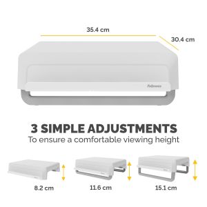 Поставка за монитор Fellowes Breyta, максимално тегло 15 kg, бяла