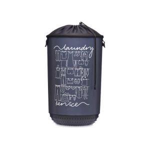 Кош за пране Kipit, пластмасов, с капак, 40 L, тъмен