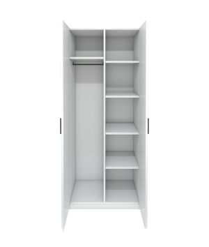 Гардероб RFG Monaco, с рафтове, 800 х 550 х 2000 mm, ПДЧ 18 mm, бял