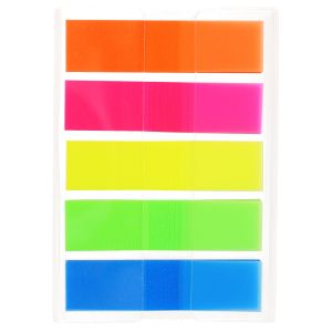 Stick'n Самозалепващи се индекси, PVC, 45 x 12 mm, 5 цвята, 100 броя