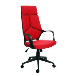 Директорски стол Force Black, текстил, Tilt механизъм, до 120 kg, червен