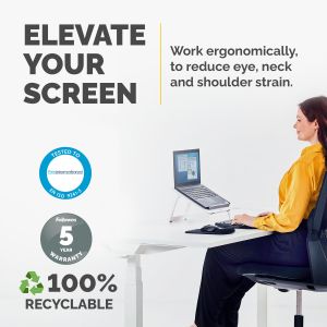 Стойка за лаптоп Fellowes I-Spire, охлаждаща, до 17'', бяла