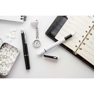Cool Химикалка Pendox, с LED фенерче, 14 х 142 mm, бяла