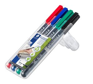 Комплект маркери Staedtler Lumocolor 318 OHP F, 4 цвята