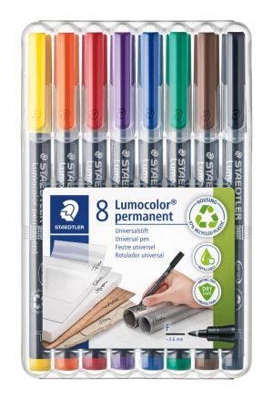 Комплект маркери Staedtler Lumocolor 318 OHP F, 8 цвята