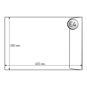 Top Office Плик, E4, 280 x 400 mm, хартиен, със самозалепваща лента, бял, 250 броя