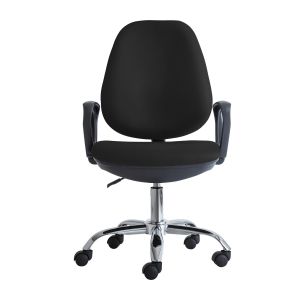 Ергономичен стол RFG Presto Chrome, екокожа, до 130 kg, черен