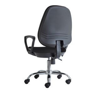 Ергономичен стол RFG Presto Chrome, екокожа, до 130 kg, черен