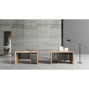 Бюро RFG Milano, 1400 х 700 х 750 mm, ПДЧ 40 mm, светъл дъб и тъмносиво