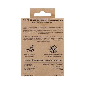 Мишка TNB Bioplastic Eco, безжична, USB Type-A, 3 бутона