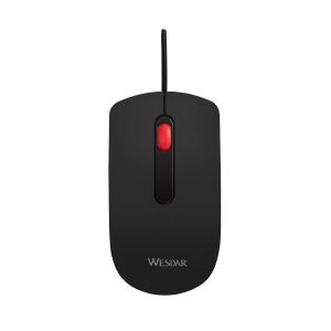 Мишка Wesdar X18, оптична, с кабел, 3 бутона, черна