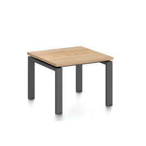 Ниска маса RFG Monaco, 600 x 600 x 450 mm, ПДЧ 25 mm, плот бряст, черни метални крака