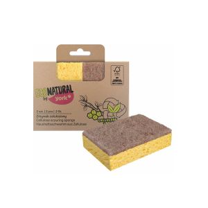 Домакинска гъба York Eco Natural, без канал, целулоза, 2 броя