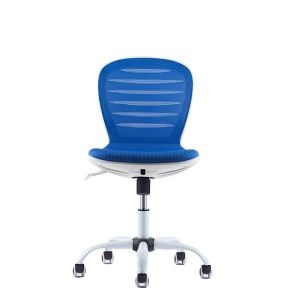 Детски стол RFG Flexy White, дамаска и меш, синя седалка, синя облегалка