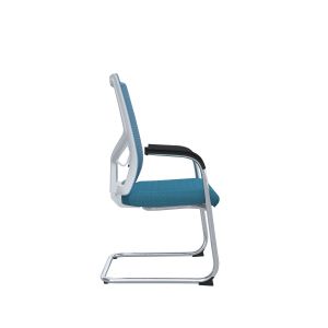 Посетителски стол RFG Snow M, дамаска и меш, до 120 kg, светлосиня седалка, светлосиня облегалка, 2 броя в комплект