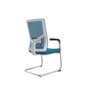 Посетителски стол RFG Snow M, дамаска и меш, до 120 kg, светлосиня седалка, светлосиня облегалка, 2 броя в комплект