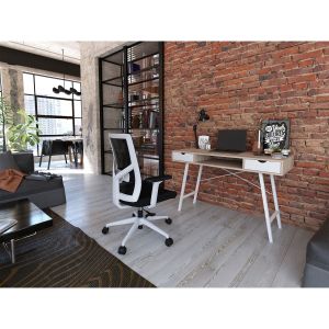 Офис бюро RFG Shape A, 120 х 48 х 76 cm, меламин дъб, бял метал