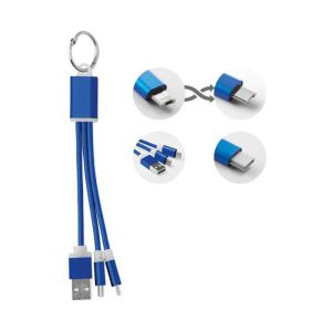 More Than Gifts Кабел за зареждане Rizo, USB, Micro USB, USB Type-C, син
