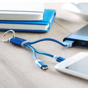 More Than Gifts Кабел за зареждане Rizo, USB, Micro USB, USB Type-C, син