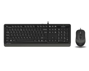 Комплект A4Tech - клавиатура и мишка Fstyler F1010S, с кабел 1.5 m, USB, черно-сиви