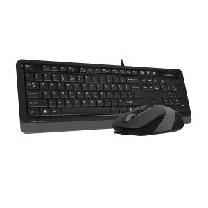 Комплект A4Tech - клавиатура и мишка Fstyler F1010S, с кабел 1.5 m, USB, черно-сиви
