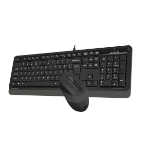 Комплект A4Tech - клавиатура и мишка Fstyler F1010S, с кабел 1.5 m, USB, черно-сиви