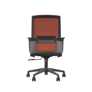 Офис стол RFG Smart W, дамаска и меш, Tilt механизъм, до 120 kg, черна седалка, тъмночервена облегалка
