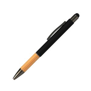Office 1 Химикалка Touch, метална, гумирана, черна