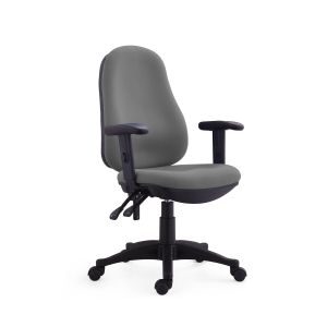 Офис стол RFG Norton, текстил, Ergon 2l механизъм, до 120 kg, сив