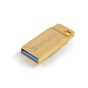 USB флаш памет Verbatim Metal Executive, USB 3.2, 64 GB, златиста